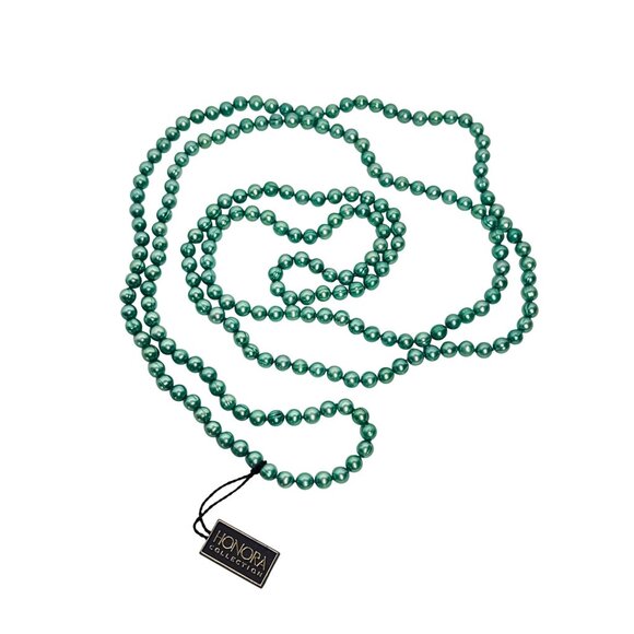 Honora Single Strand Aqua Blue/Green Cultured Pearl Necklace (6293) - Picture 5 of 6